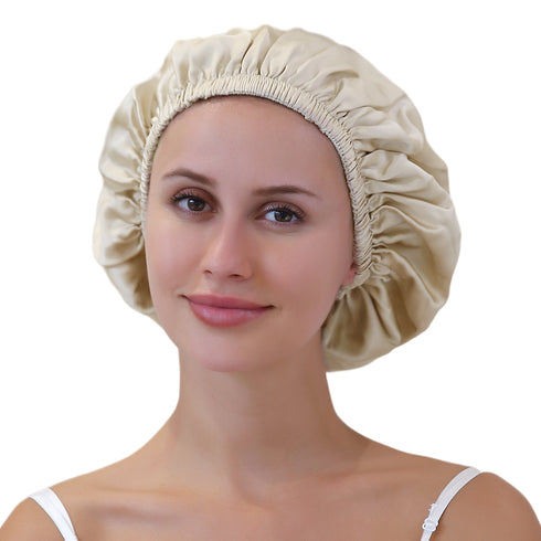 Double Layered 100% Silk Adjustable Sleep Cap